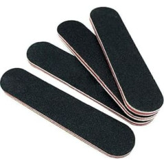 12 Pcs Mini EVA Double Sided Washable Nail Files Manicure Pedicure Black