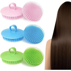 Scalp Scrubber, 6 Pieces Scalp Scrubber for Children Adults Pets, Soft Silicone Scalp Brush, Portable Scalp Exfoliating Brush for Releasing Itching, Reduction, Hair Growth, Dandruff