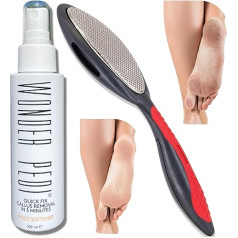 Wonder Pedi Double Sided Foot File - Made in Germany Foot Scrubber and Foot Softener Callus Remover Spay