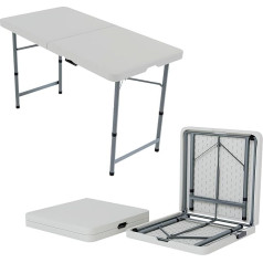 Home Vida Heavy Duty Trestle Picnic Folding Table Silver, 4 feet