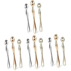 Beatifufu Pack of 12 Rhombus Metal Grave Spoon Makeup Gadgets Stainless Steel Spatula Massager Eye Face Massager Eye Cream Applicator Roller Eye Cream Stick Professional