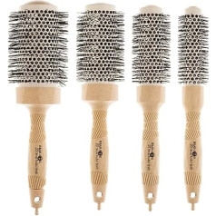 Head Jog Round Brush with Straw, Ceramic Coated Barrel and Ionic Round Brush for Hair Drying, Volume and Curls, Styling Round Brush for All Hair Types, Hair Dryer Brush for Straightening and More