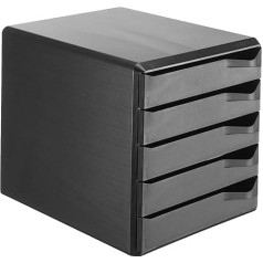 Leitz 5 A4 Drawer Cabinet, Organiser, Post Set, All Black
