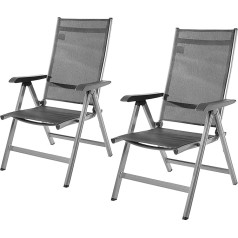 Amazon Basics - Patio Chair 5 Levels Adjustable Twin Pack 69D x 60.5W x 110H cm Grey