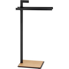 Kela Oak Metal Towel Rail, Black, 30 x 24 x 82.5 cm