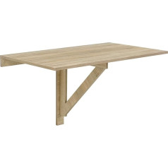 [En.casa] Wall Folding Table 100 x 60 x 58 cm Folding Desk Wall Table Space Saving Oak Look