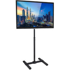 Mount-It! TV Floor Stand for Flat Curved LCD LED Plasma Screens High Height Adjustable Steel PC Monitor Mount VESA Compatible