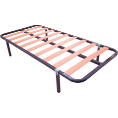 Duérmete Online DUÉRMETE ONLINE - 30 x 30 mm Slatted Base with Feet - Tubular Steel 30 x 30 mm - Grey Epoxy Paint - 105 x 190 cm