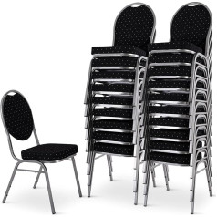 Macoshopde By Maco Möbel Raburg David Stacking Chairs Set of 20 Stable up to 150 kg in Black, Bestseller in Commercial Quality + Stackable for Conference, Seminar, Waiting Room, Banquet, Authority, School/University &