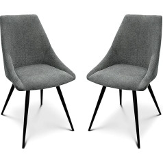 Fornera f77 - Dining Room Chairs, Set of 2, Upholstered Chairs, Fabric Chairs, Upholstered Chair, Maximum Load 150 kg (2, Basalt Grey, Standard)