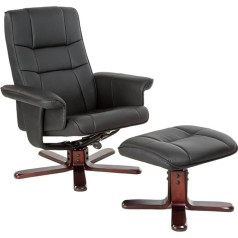 Tectake ® TV Chair with Stool, Recliner Chair with Reclining Function, Swivel TV Armchair, Chair with Sleep Function, Comfortable Reading Chair, Sleeping Chair for Living Room, Armchair, Bedroom -