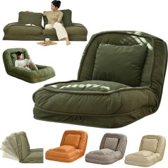 Generisch Foldable High Back Lazy Sofa Couch Bed, Adjustable Cosy Tatami for Living Room, Adjustable Position Human Dog Bed Floor Seats, Easy Storage for Home Bedroom Office