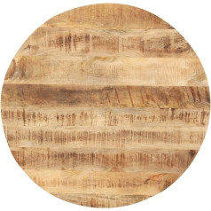 Vidaxl Solid Wooden Replacement Tabletop for Dining Table in Mango Wood, Round 80 cm, 25-27 mm