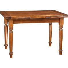 Biscottini Extendable Dining Table, Made in Italy, 120 x 80 x 80 cm, Solid Wood, Extendable Kitchen Table