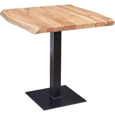 Finebuy Möbel Zum Wohlfühlen FineBuy Dining Table Tree Edge 80 x 75 x 75 cm Acacia Solid Wood Dining Room Table Small Wooden Dining Room Table Designer Kitchen Table Square
