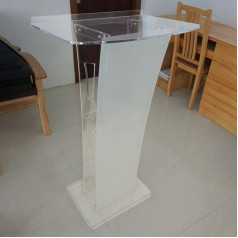 Suuim Lecetern Podium Stand Acrylic Lecetern-Podiums Church Clear Pulpit Podium Highly Useful Lecture Stand with Edge Stopper Wedding Restaurant Lecterns