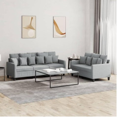 Klyeon 2-TLG. Sofagarnitur mit Kissen Hellgrau Stoff,Bequeme Sitzgarnitur in hellgrau, 2er und 3er Sofa für EIN gemütliches Wohnzimmer Wohnzimmer, Sofas