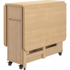 ‎Generisch Ausziehbarer Esstisch aus Massivholz mit Aufbewahrungsschublade, 1,3 m, kompakter, faltbarer Tisch für Küche, Esszimmer
