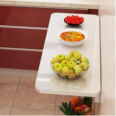 ‎Generisch Schwebender Tisch für Büro, Schlafzimmer, Küche, Wäsche, Wandmontage, zusammenklappbar, Werkbank mit schwebendem Klapp-Design, 100 x 40 cm, Weiß