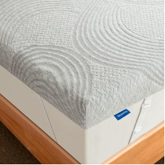Newentor ® Mattress Topper 180 x 200 cm Gel Box Spring Bed, Mattress Topper 180 x 200 cm Sofa Bed Gel Foam, Mattress Topper 180 x 200 H2/H3 Cover Cold Foam 7 cm Height Grey