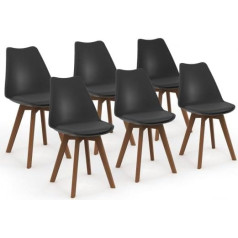 Idmarket Set of 6 Black Sara Dining Chairs Dining Chairs
