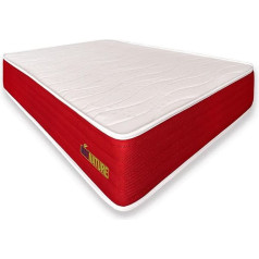 Matnature Econature Premium Stretch Mattress with Hypoallergenic Fibre Padding - Red, 90 x 200 cm