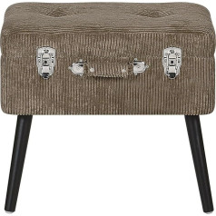 Beliani Mallard Modern Stool with Storage Space Light Brown Cord