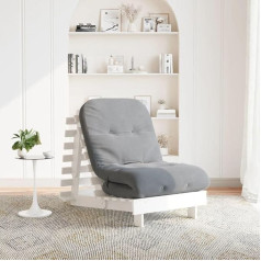 LAPOOH Futon Schlafsofa mit Matratze Weiß 70x206x11 Massivholz Kiefer, Loungesofa, Sofas & Couches, Relaxsofa, Couch für Wohnzimmer - 846752