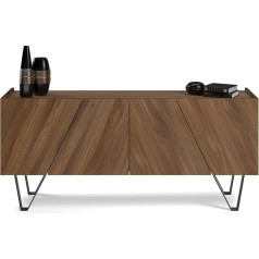 Mobili Fiver , Emma 4 Door Sideboard Canaletto Walnut with Black Legs Made In Italy