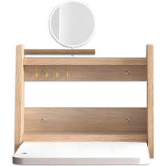 Generisch Floating Wall Mounted Folding Table for Office and Study Space Saving Wooden Dressing Table for Apartment Bedroom Hanging Laptop Desk (60 x 32 cm)