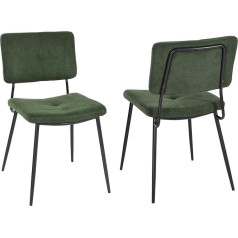 Meuble Cosy Dining Room Chairs Set of 2 Retro Kitchen Chairs Ergonomic Living Room Chair Office Chair Armchair with Backrest Seat Made of Fabric Metal Legs