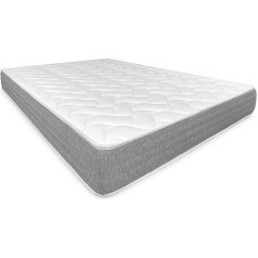 Duérmete Online Dreaming Online Viscotec Reversible Memory Foam Mattress, Thickness 21 cm, Anti-Dust Mite, Antibacterial and Hypoallergenic, Foam, White, 150 x 190 cm