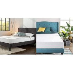 ‎Zinus ZINUS Shalini Bed, 140 x 200 cm, 35 cm Padding, Dark Grey, Green Tea Memory Foam Mattress, Adjustable Orthopaedic 7-Zone Mattress, 140 x 200 cm, Height 20 cm