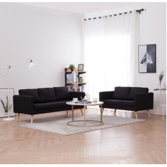 Ccciner 2-TLG. Sofagarnitur Stoff Schwarz,Gemütliche Couchgarnitur: Stil und Komfort für Ihr Zuhause Sofas & Couches