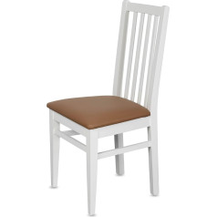 Keho Dining Room Chairs Set of 4 (CH07) - up to 150 kg - Made of Solid Beech Wood - Dining Room Chairs - Ready Assembled (White - Cafe)
