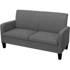 Hommdiy Sofa 2-Seater 2-Seater Fabric Sofa Upholstered Sofa Lounge Sofa Seating Furniture Designer Sofa Living Room Sofa (Dark Grey)