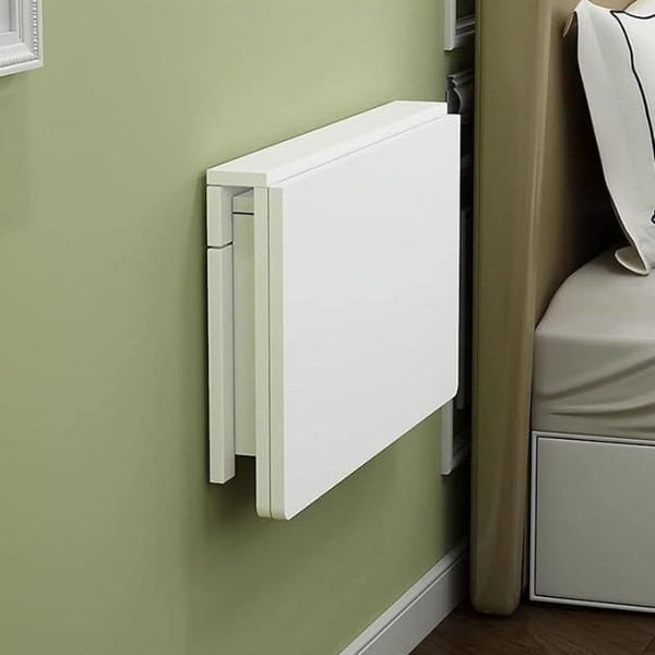 ‎Generisch Wall Mounted Folding Table for Laundry Room, Space Saving, Heavy Duty Computer Workstation and Dining Table, Folding Wall Desk for Home Office and Small Spaces, Wood, Size L4