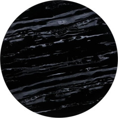 Hooz Glass Top Diameter 60 cm in Marble Look, Protective Plate with 6 mm Tempered Safety Glass, Table Top as Desk, Coffee Table, Dining Table, Glass Top as Table Marble Top (Marble-Look Black)