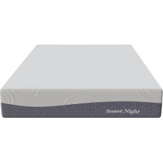 Sweetnight Mattress 160 x 200 cm 7-Zone Cold Foam Mattress Hardness H2 & H3 Oeko-Tex Certified Gel Bamboo Charcoal Foam Rolled Mattress Breathable Comfort Mattress Height 16 cm White & Grey