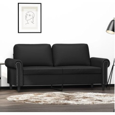 Gecheer 2-Seater Sofa Couch Relaxing Couch Guest Sofa Bed Sofa Bed Reclining Sofa Bed Lounge Sofa Upholstered Sofa Chair Relax Sofa for Living Room / Home / Office Black 140 cm Faux Leather