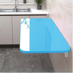 Generisch Blauer schwebender Wandschreibtisch, zusammenklappbar, Wandmontage, Klapptisch für Waschküche, Küche, kleiner Raum, Wandmontage, Klapptisch