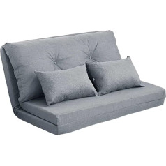 Adjustable Convertible Folding Chair with Metal Frame, Smoke Grey Base, Sofa Bed with Backrest and Pillows - Foldable Mattress, Futon Couch, Bed, Perfect for Lazy Days