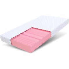 FDM Fix Mattress 90 x 200 cm Cold Foam Mattress Height 14 cm Hardness H2 and H3 7 Lying Zones Oeko-Tex Suitable for Allergy Sufferers Cover Washable HR Foam