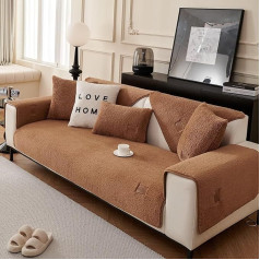 ‎Gluhbirnen Gluhbirnen Velvet Sofa Cover, Sofa Blanket, Sofa Blankets for Seat, Sofa Throw, Sofa Cover L Shape, Couch Cover, Sofa Protector, Non-Slip, Blanket Sofa Protection, Brown, 70 x 180 cm