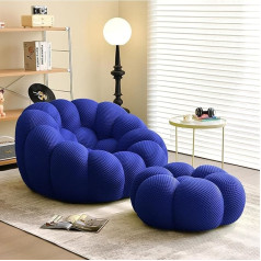 Generic Lazy Couch, Padded Bean Bag, Modern Bubble Floor Sofa with 3D Knitted Fabric, Honeycomb Bubble Sofa, Curved Couch, Lazy Sofa for Living Room, Bl