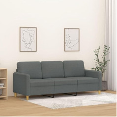Mengtu 3-Seater Sofa, Lounge Sofa, Sofa, Couch, Relaxing Sofa, Guest Sofa, Upholstered Sofa, Living Room Sofa, Relax Couch for Bedroom, Guest Room, Dark Grey, 180 cm Fabric