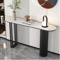 Generisch Moderner Konsolentisch mit Metallfuß und offenem Ablagefach für Wohnzimmer, schmaler Eingangstisch für Flur, Foyer, stilvoller Sofatisch hinter der Couch, 120 x 30 x 80 cm (Stil 2)
