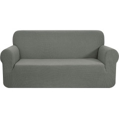CHUN YI 1 Piece Jacquard Sofa Covers Stretch Fabric Sofa Cover Furniture Protector for Sofa, 3 Seater Sofa Slipcover for Living Room, Plaid Durable Spandex Fabric (Sofa, Dove Grey)