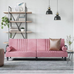Ccciner Sofa Bed with Armrests, Pink Velvet, Cosy Velvet Sofa with Adjustable Backrest and Practical Cushion, Versatile as Sofa and Seat Sofa, Sofas & Couches