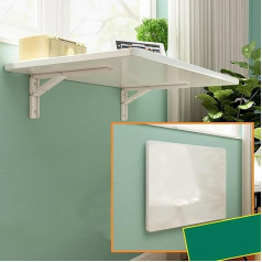 Generisch Robustes Wandregal mit Halterungen, zusammenklappbare Werkbank für Küche oder Balkon, weiß, schwebend, hängend, Frühstücksbar, platzsparend, Größe 90 x 40 cm